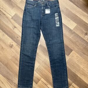 Eddie Bauer Womens Boyfriend Jeans Size 2 Dark Wash Stretch Denim NWT